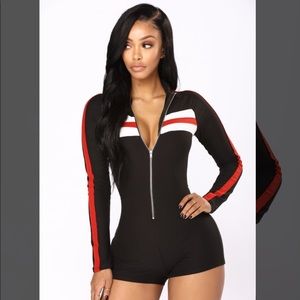 Cool It Striped Romper - Black